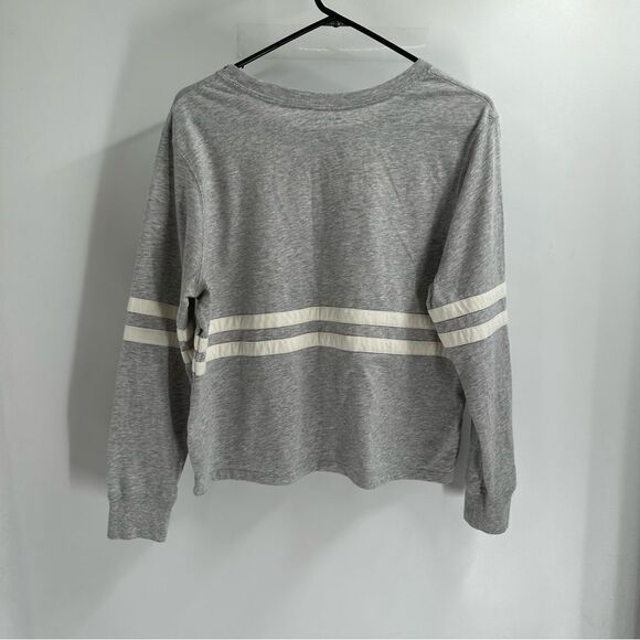 Champion Women's Size L Gray L/S Pullover Cotton Spell -Out Crop Top - Picture 3 of 7